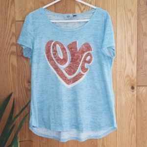 Baby Blue Burnout 'Love' T-shirt